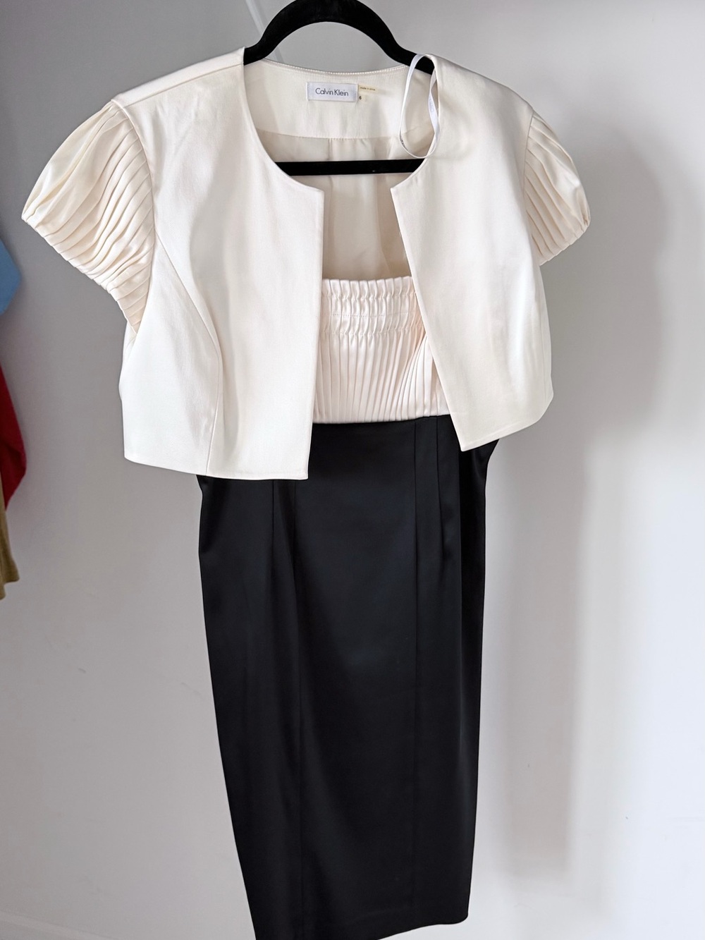 Calvin Klein Black Pencil Skirt with Cream Bolero Set